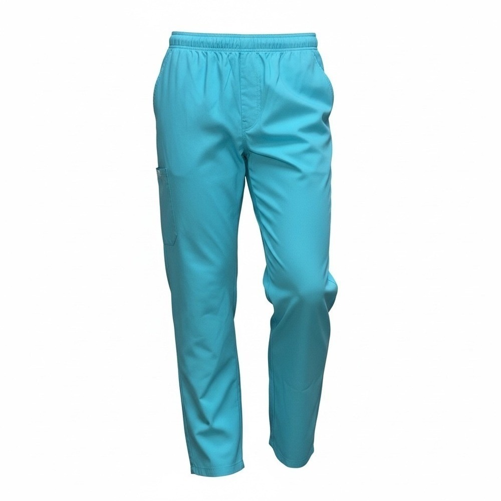 Women's Scrub Pants Teal Blue Drawstring Cargo Pockets Size 3XL